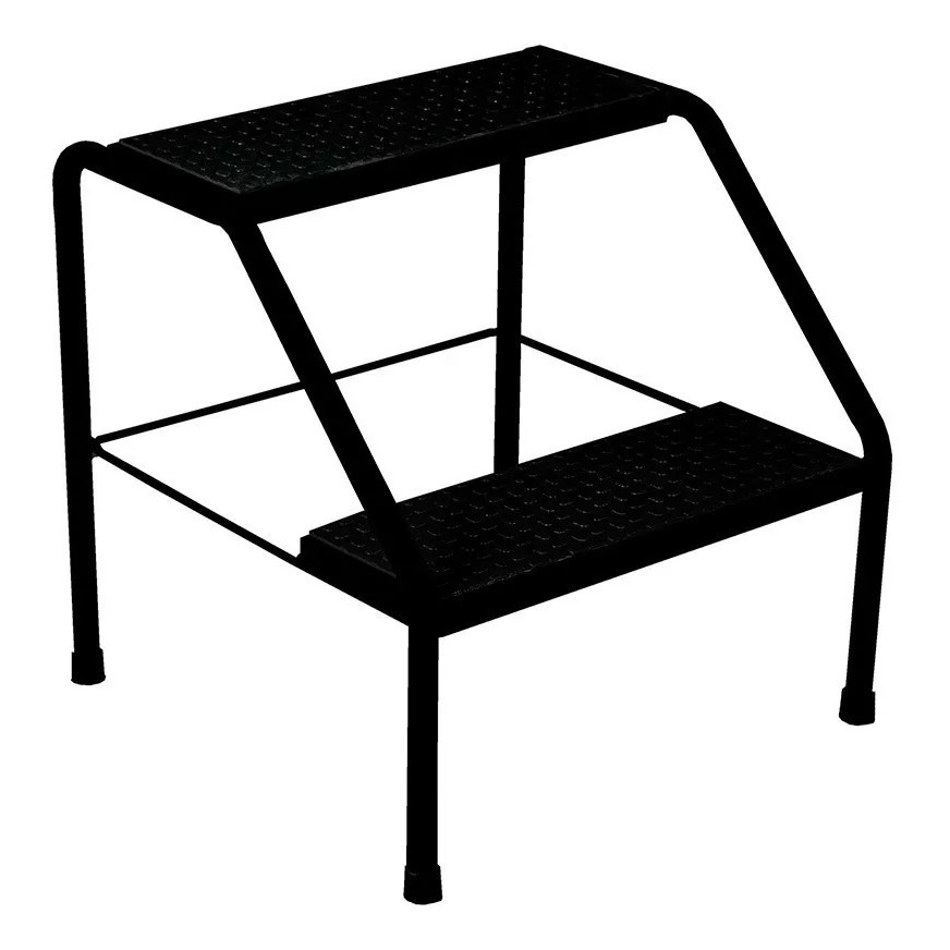 Escada Escadinha 2 Degraus Maca Estetica Metalica Preta-Salus