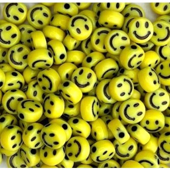 MIÇANGA SMILE AMARELO 50G aprox. 300PÇS INFANTIL PULSEIRA ARTESANATO