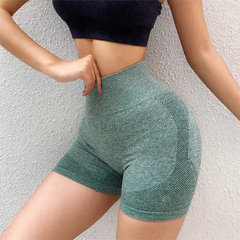 Short Leggings Esportivas Femininas de Cintura Alta com Secagem Rápida para Academia e Yoga- Modeladora Empina o Bumbum