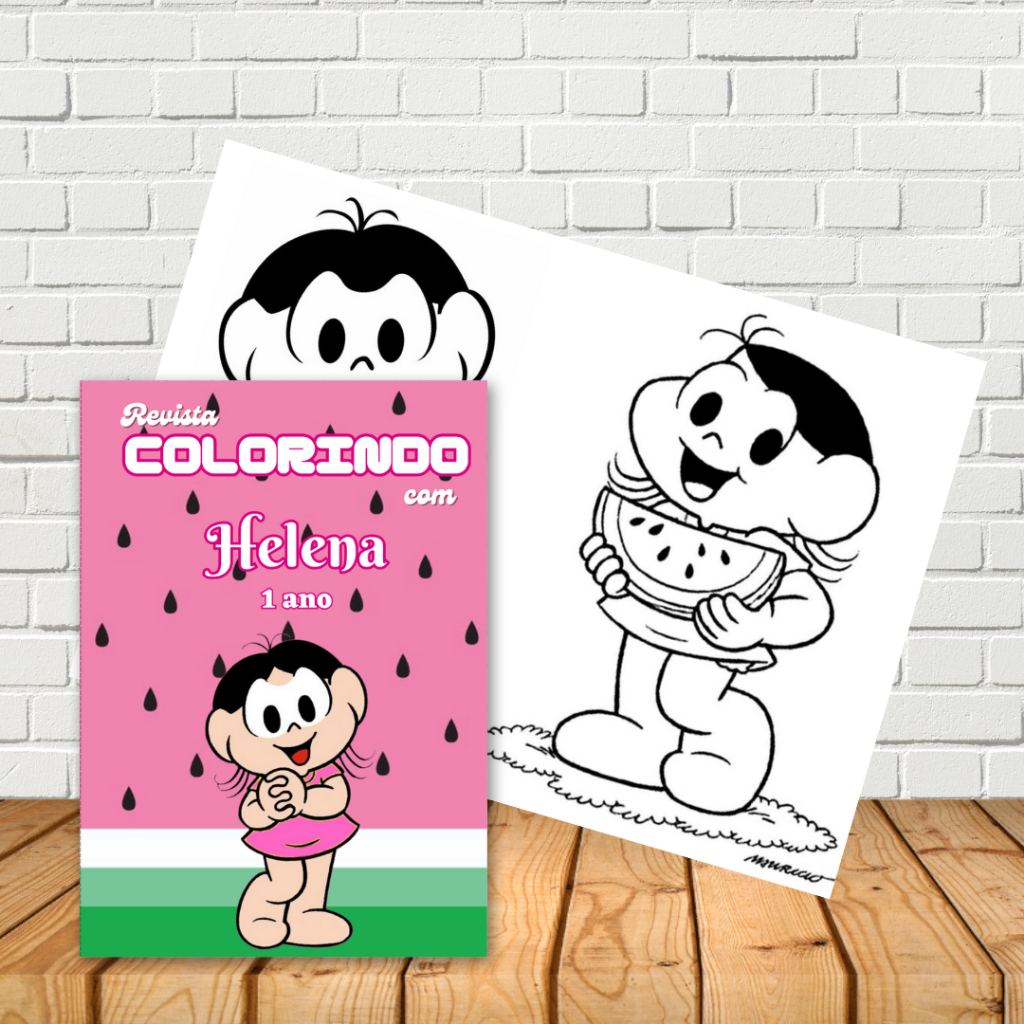 KIT LIVRO DE COLORIR PERSONALIZADO TEMA MAGALI ROSA - LEMBRANCINHAS DE ANIVERSÁRIO INFANTIL - VÁRIOS TEMAS