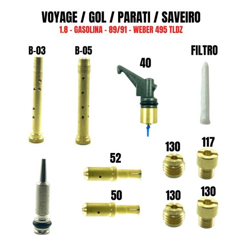 Gicles Giclagem Carburador Gol 1.8 Weber 495 Tldz Gasolina