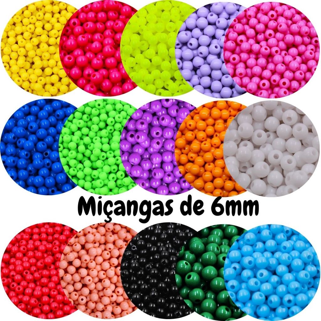 100un Miçanga Leitosa 6mm Furo Bola Plástica Artesanato Pulseira Laços Tiara Chaveiro Phone Strap