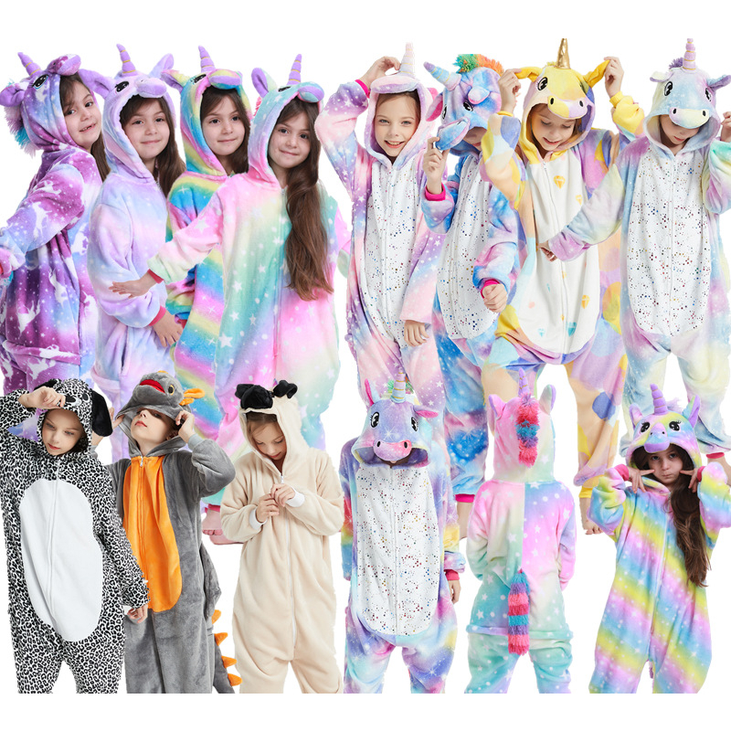 Pijama Infantil Macacão Unicórnio Kigurumi 3 a 12 Anos