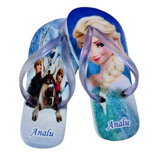 Chinelo Frozen e Personagens Personalizado Com Nome
