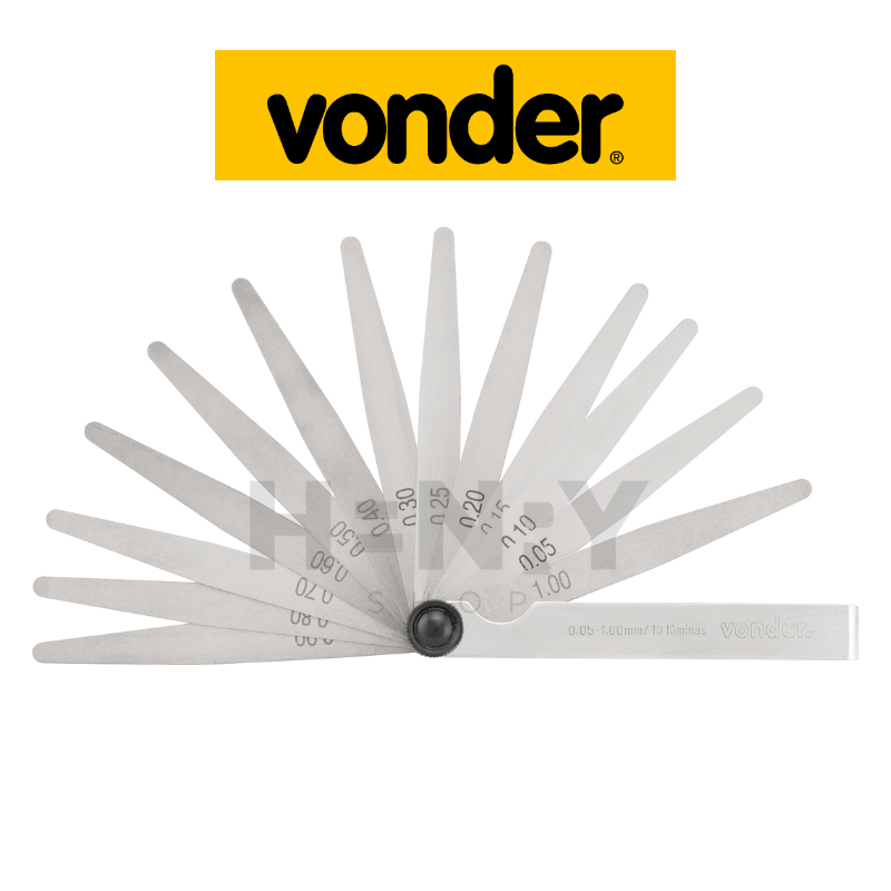 Calibre de Folga 13 lâminas -  Regulador Válvulas Carro Moto 0,05 mm a 1,00 mm Vonder em Oferta na Shopee