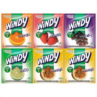Kit 15 Un. Suco Refresco em Pó Windy 25g Rende 1L Adoçado