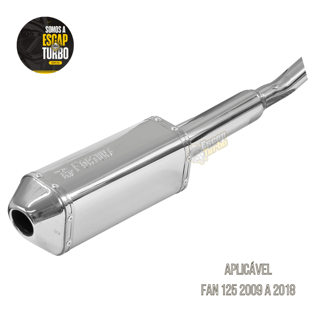 Escapamento Fan 125 2009 A 2018 Mini Tri Cromado Fortuna