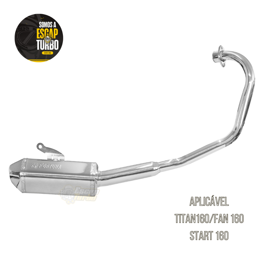 Escapamento Fortuna Start 160/ Fan/ Titan 160 Mini Tri Cromado em Oferta na Shopee