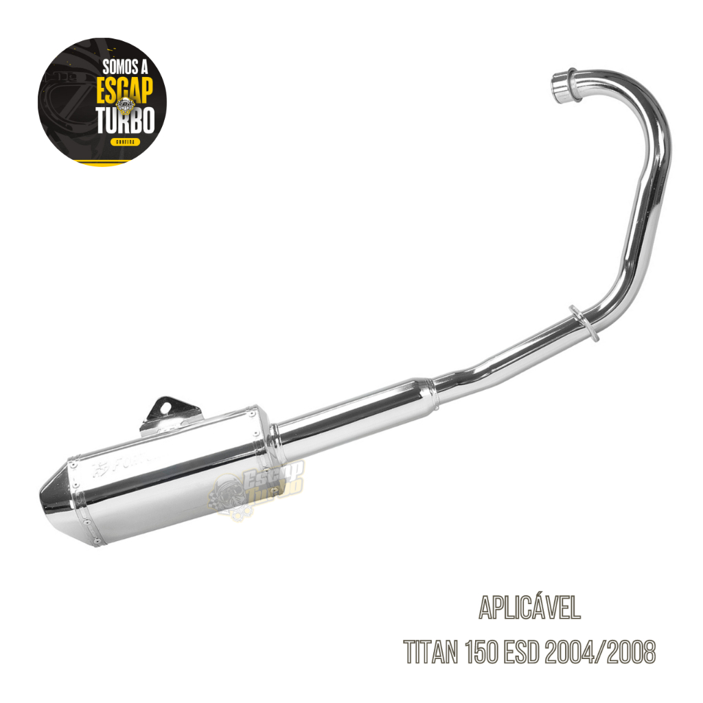 Escapamento Titan 150 Esd Até 2008 Mini Tri Cromado Fortuna