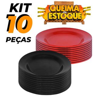 Prato de Sobremesa Kit Com 10 Resistente Redondo Festa 18cm Promoção