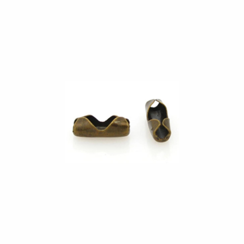 Fecho canoa 5x2mm p/ corrente de 1,5mm - OURO VELHO - 100pçs