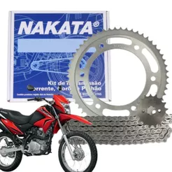 Kit Relação Tração Transmissão Sem Retentor Honda Nxr Bros 150 2005 a 2015 Original Nakata