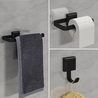 Kit De Acessórios Para Banheiro 3 Peças Luxo Preto