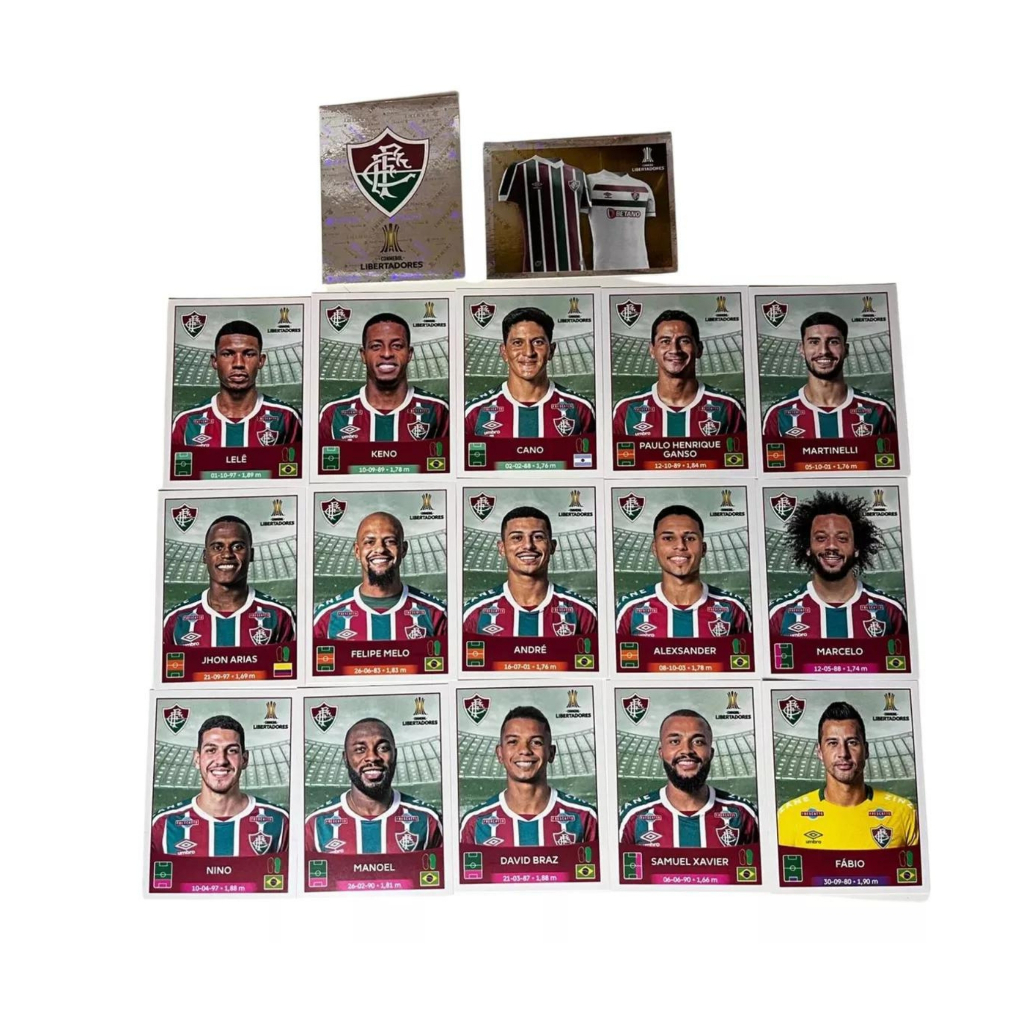 Figurinhas Time Fluminense Libertadores 2023 com 2 figurinhas Pelé