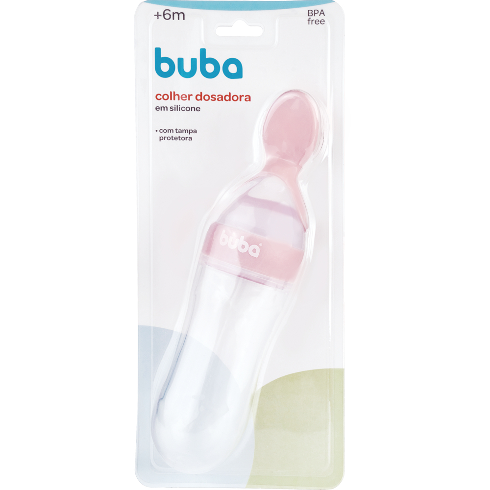 Colher Dosadora De Silicone Bebê Alimentador Infantil Mamadeira Papinha Neném Rosa Buba em Oferta na Shopee