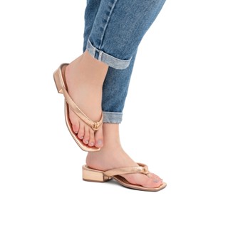 Sandália chinelo Salto bloco baixo flip flop confortável
