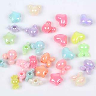 Miçangas Acrílico Colorida Irisado Mickey Balinha Coração Coelho Estrela em Oferta na Shopee