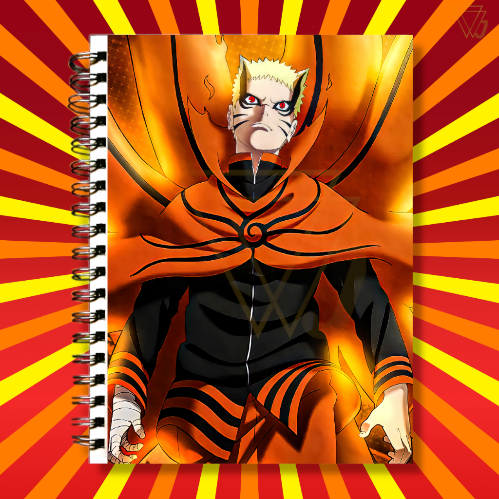 Adesivo Para Capa de Caderno Naruto Uzumaki Baryon Anime Naruto Excelente Qualidade