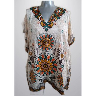 bata kaftan indiana estampada saida de praia plus size