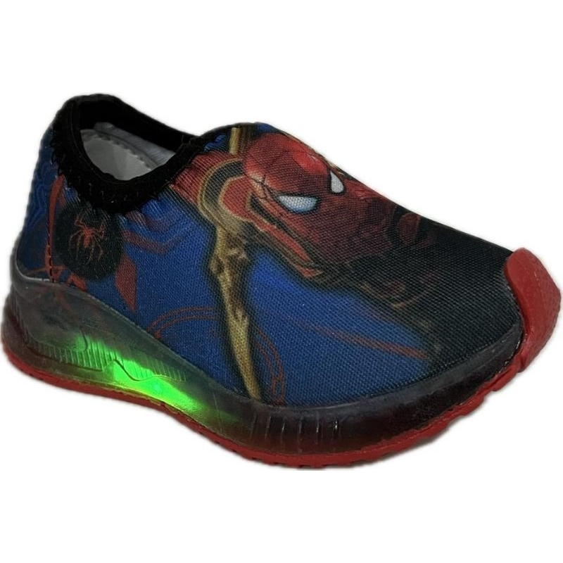 Tênis led com Luizinha homem aranha calce fácil infantil