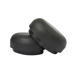 Kit 02 Ponteira Tampa Acabamento Estribo Oval Oblongo Preto Abs Universal Reposição