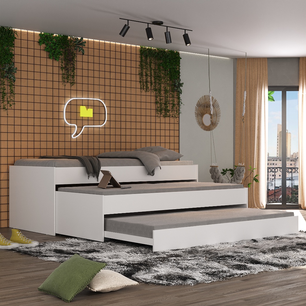 Tricama para colchão 88 x 188 cm Multimóveis FG0739 Branca - Home & Living