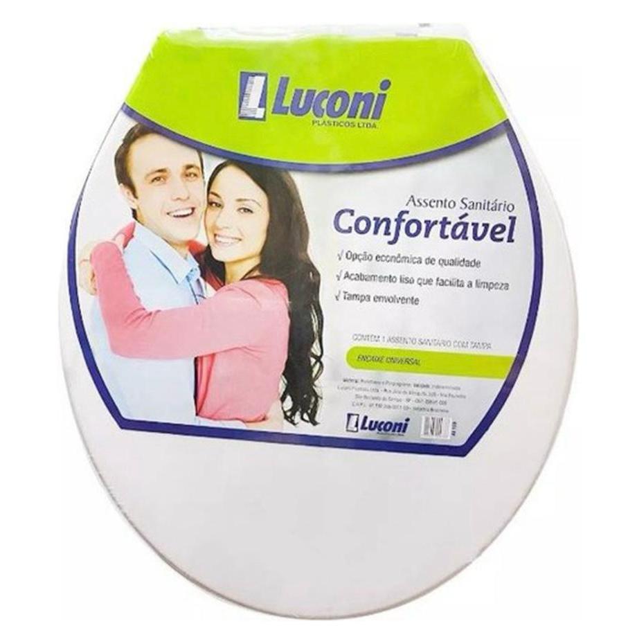 Tampa Assento Privada Vaso Sanitário Oval Encaixe Universal Cor Branco
