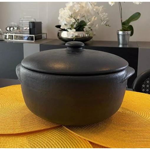 50% OFF - Panela de Barro Preto Capixaba - 5 Litros + Cumbucas 500ml Para Pirão,Caldos,Farofa,Vinagrete