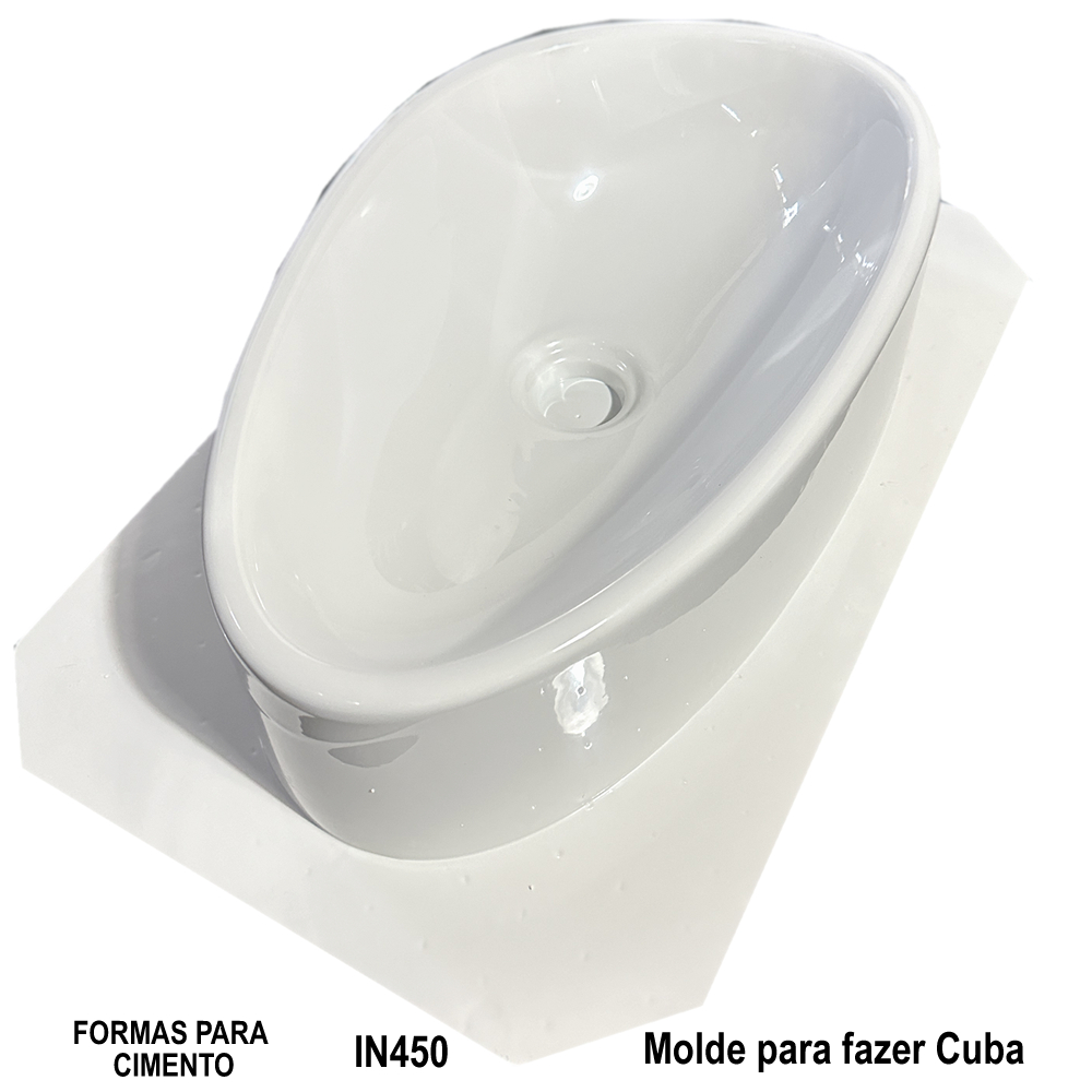 Molde Para Fazer Cuba Pia de Banheiro Fôrma de Cuba Oval 42x25x11cm ABS 2mm IN450