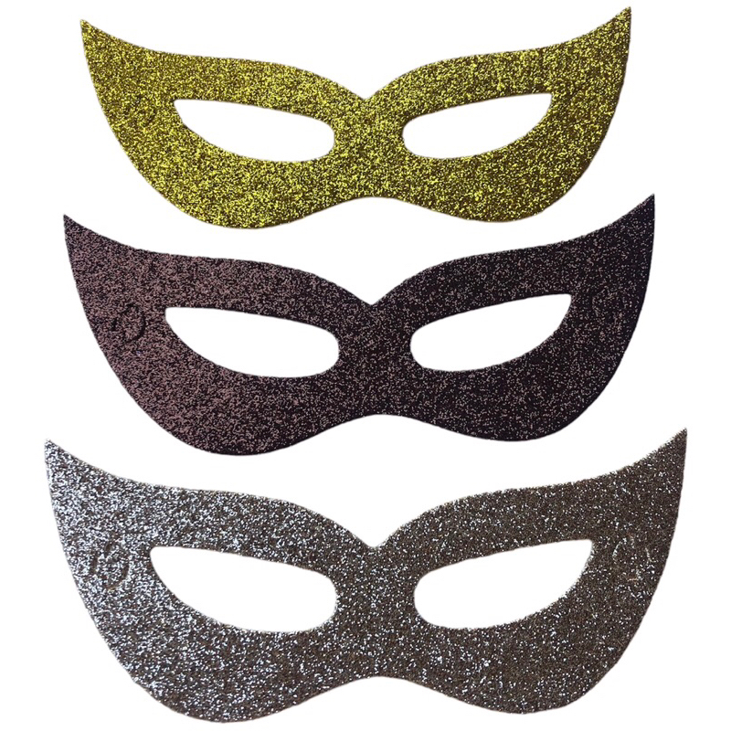 Kit Máscara Eva Glitter Carnaval Festa Formatura Folia Com Elástico Infantil/Adulto Simples