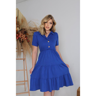 Vestido Midi Moda Evangelica 3 Marias 3 Babados Casual em Oferta na Shopee