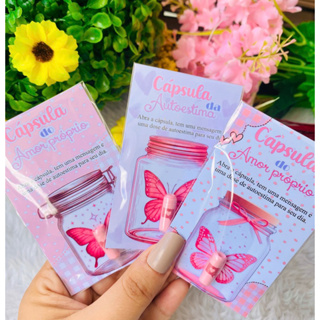 20 cápsulas de mensagem + embalagem dia da mulher motivacional cápsulas da autoestima e amor próprio pílula borboleta em Oferta na Shopee