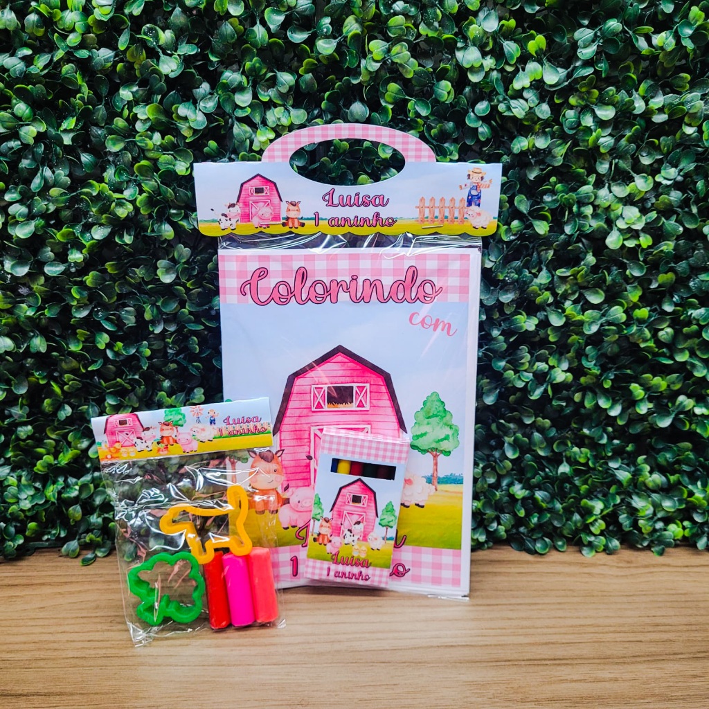 Kit Revistinha de Colorir com Mini Massinha -  FESTAS E LEMBRANCINHAS - QUALQUER TEMA