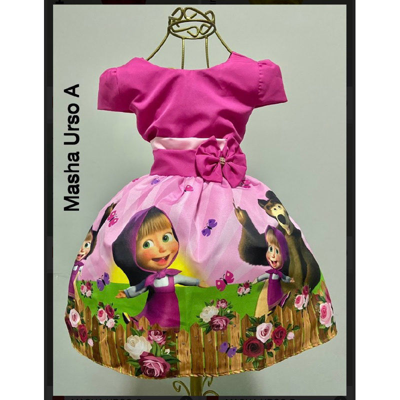 Vestido temático kids tradicional p/ festas e aniversários. em Oferta na Shopee