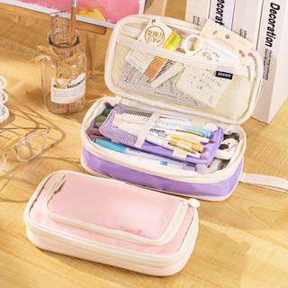 Estojo De Lápis De Grande Capacidade Kawaii Soft Cute Bag Pouch Bolsa Portátil Com Duas Camadas em Oferta na Shopee
