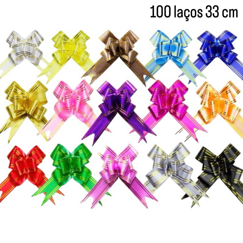 100 LAÇO FÁCIL 33 CM MÉDIO OFF CORES A ESCOLHA