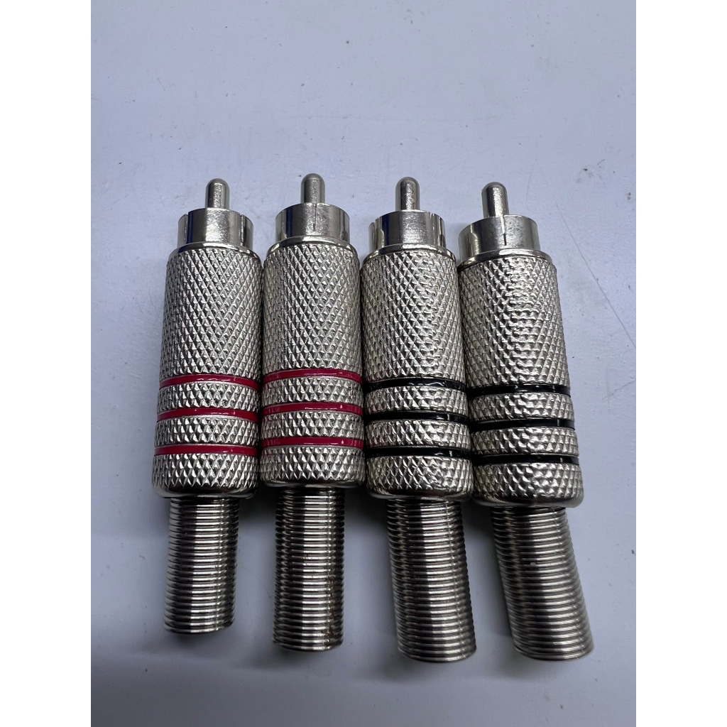 4 Plug Rca Blindado Som Profissional E Automotivo Reforçado