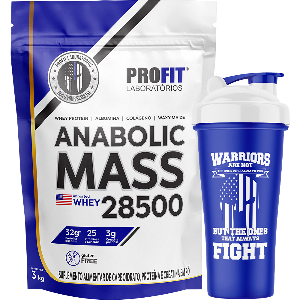 Anabolic Mass 28500 Massa Refil 3kg + Coqueteleira - Profit Laboratórios