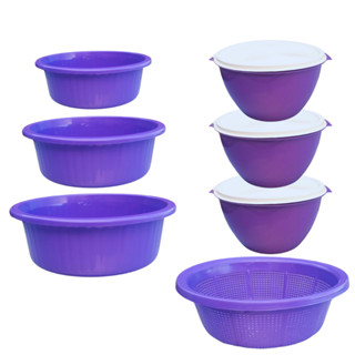 kit bacias lava arroz e saladeira
