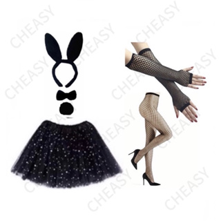 Kit Coelho +  Luva +Meia + Saia Tule /Fantasia Coelho Festas Carnaval em Oferta na Shopee