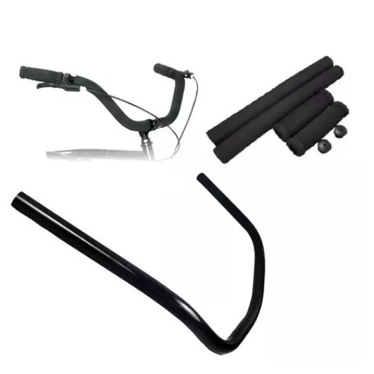 Guidão Beach Praiana caiçara  + par Manopla Espuma 4pcs para bicicleta bike aro 20 24 e 26