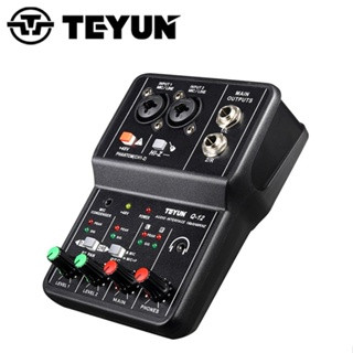 TEYUN Q-12 Interface de Áudio Placa de Som Com Monitorização Guitarra Eléctrica Gravação ao Vivo Placa de Som Profissional Para Estúdio de Canto