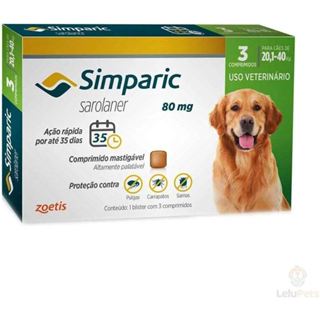 3 TABLETES SIMPARIC PORTE CAES 20-40KG