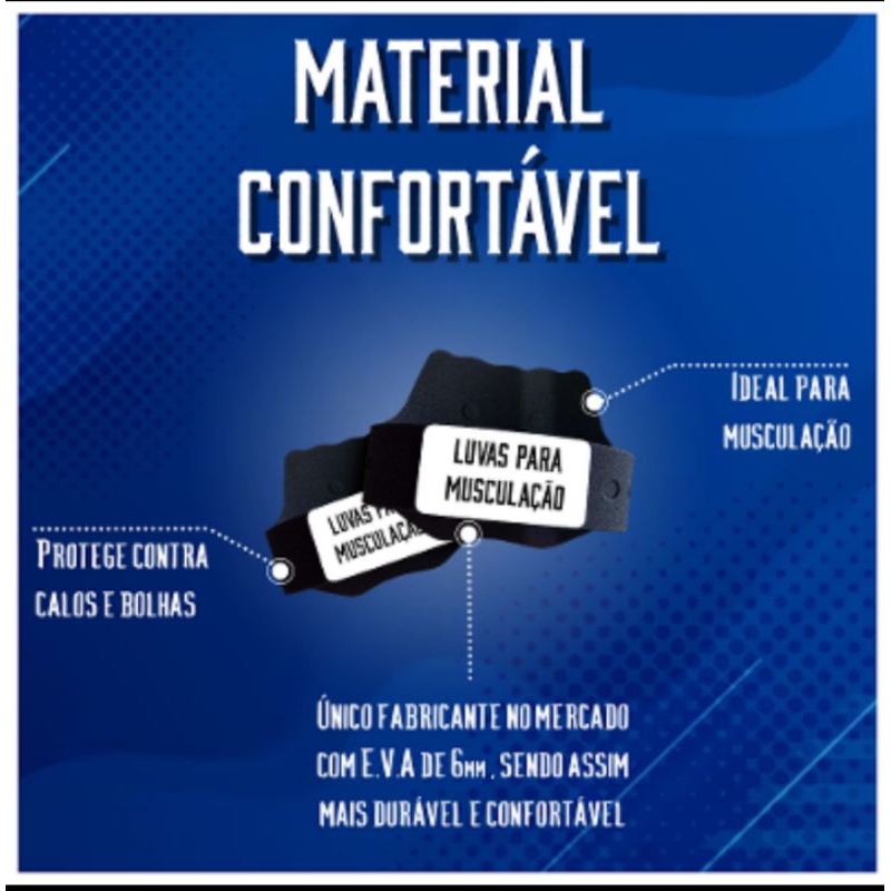 kit 2 pares luvas de EVA para musculação MODELO INTEGRAL.