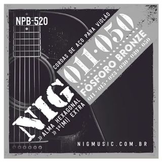 Encordoamento Para Violão Aço Nig Fosforo Bronze 011 Npb-520 em Oferta na Shopee