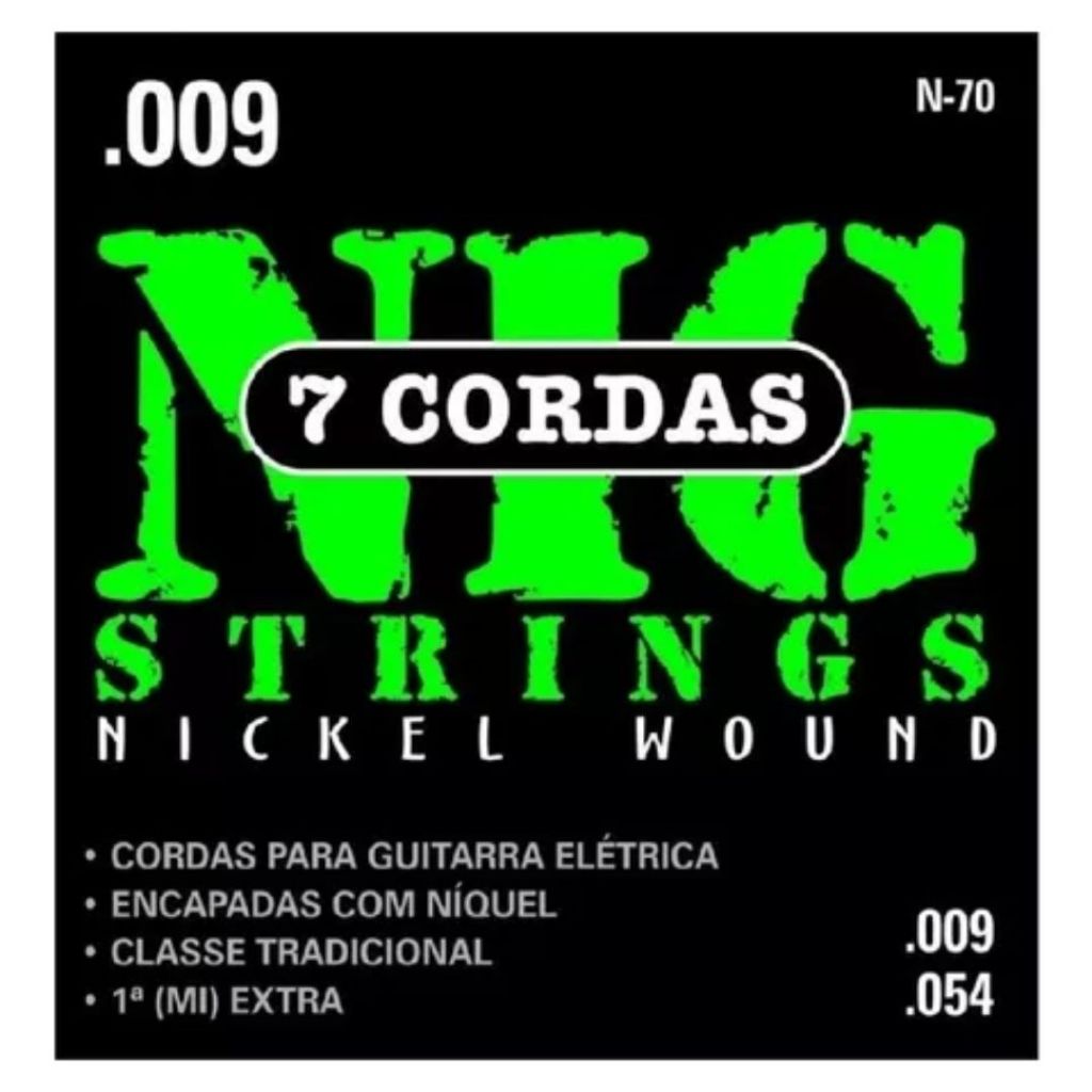 Encordoamento Nig Guitarra De 7 Cordas 009 - 054 - N70 em Oferta na Shopee