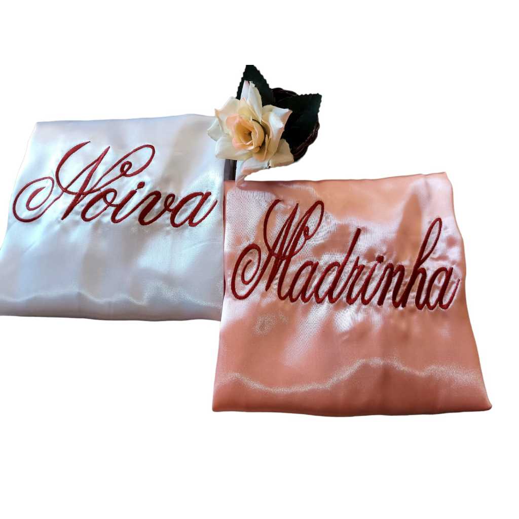 kit robe noiva mae da noiva tecido cetim bordado