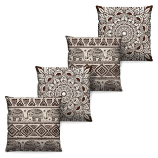 Kit de 4 Capas De Almofada 40x40 Mandalas Neutras em Oferta na Shopee