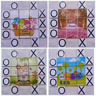 Jogo Da Velha MDF 10 Unidades Personalizado Lembrancinha Festa De Aniversário Tamanho(10x10CM)
