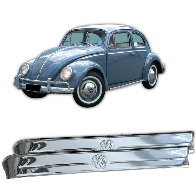 Calha de Chuva Para Qualquer Fusca aço inox com Logo VW em Oferta na Shopee
